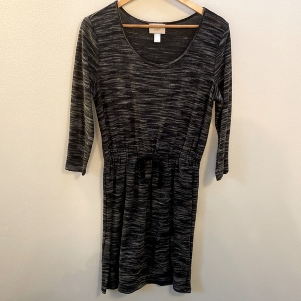 Loft casual black grey dress Medium